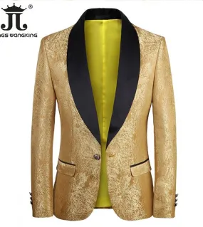 2022 New Jacquard Suit British Style Mens Business Wedding Party Tuxedo Dress Blazer Abbigliamento Slim Giacca da uomo