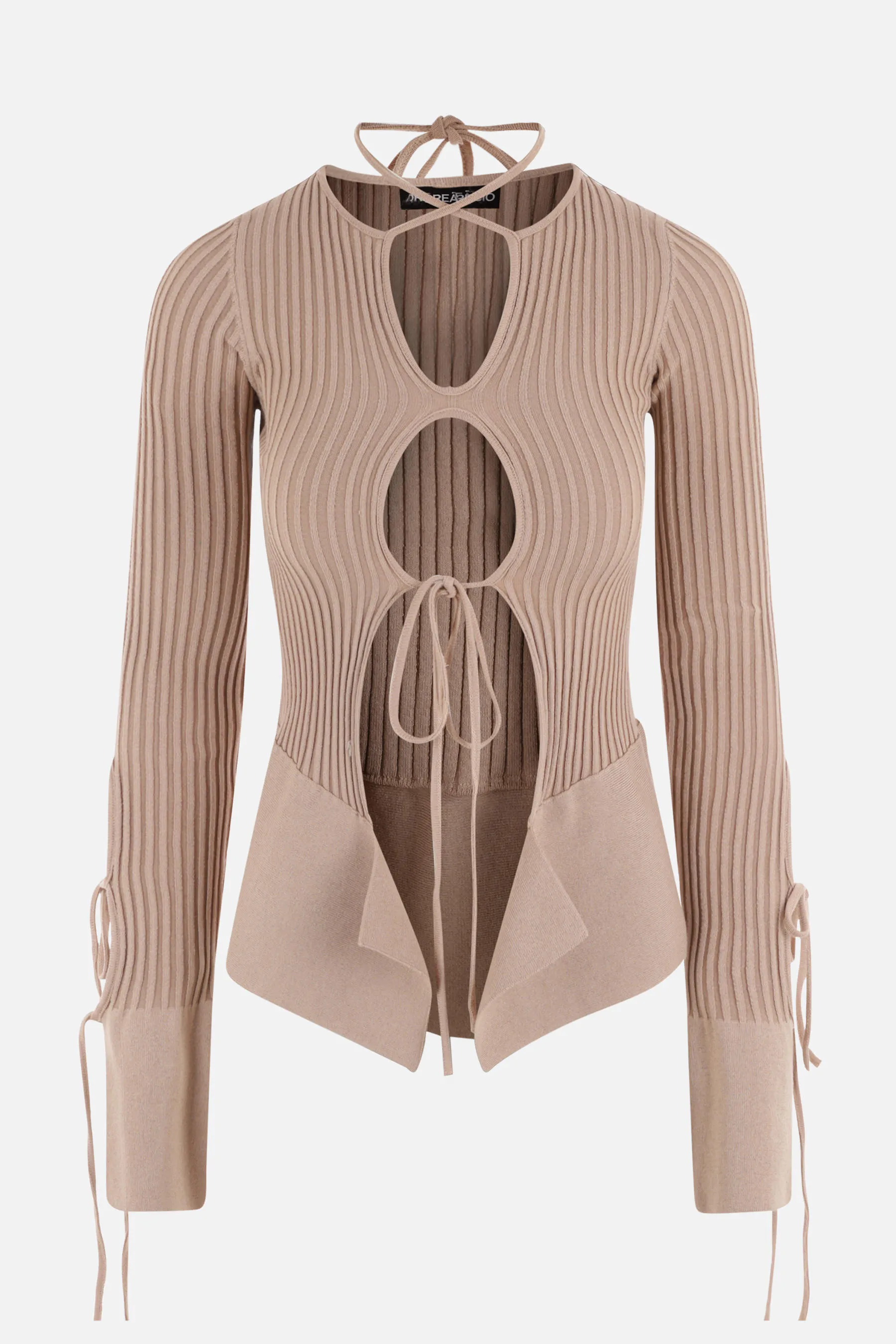 ANDREADAMO pullover in maglia a costine con cut-out