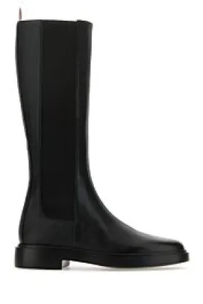 Black leather Chelsea boots    