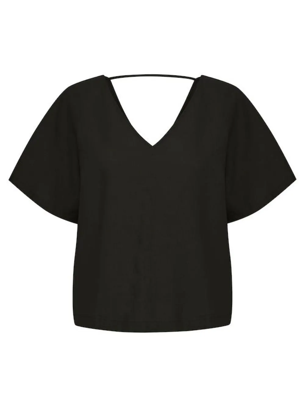 Blusa Donna scollo a V Nera