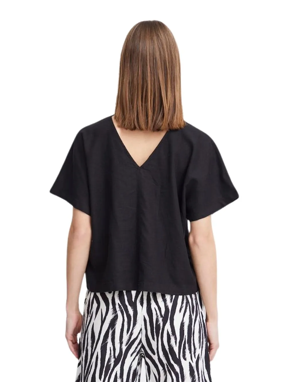 Blusa Donna scollo a V Nera