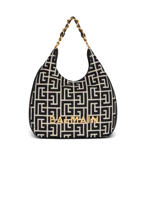 Borsa 1945 Soft Hobo grande in jacquard con monogramma PB labirinto