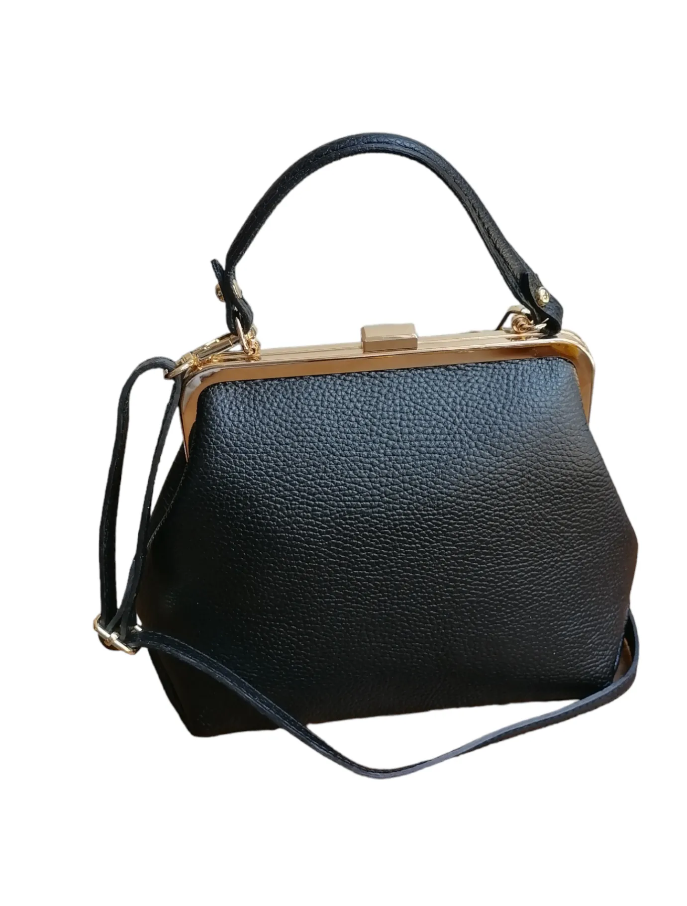 Borsa chiusura a Clip Stile Classica in Vera Pelle Made In Italy