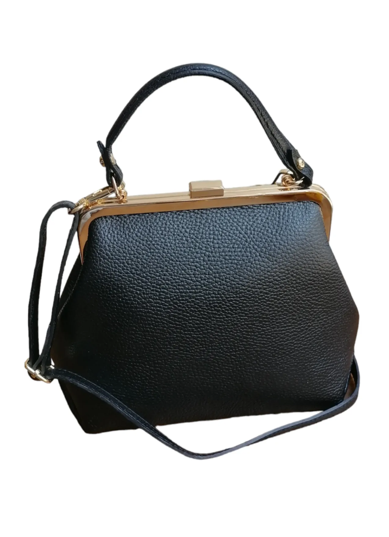 Borsa chiusura a Clip Stile Classica in Vera Pelle Made In Italy