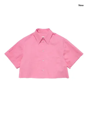 Camicia cropped rosa per bambina