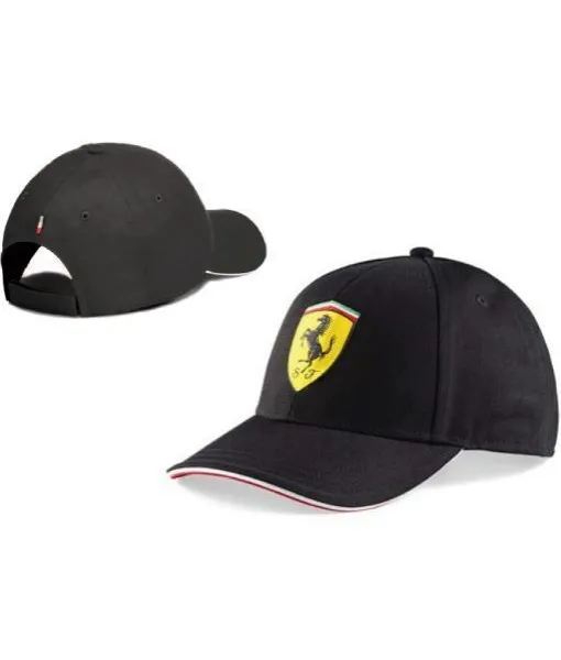 CAPPELLO FERRARI UFFICIALE BAMBINO NERO ORIGINALE SCUDERIA CAVALLINO