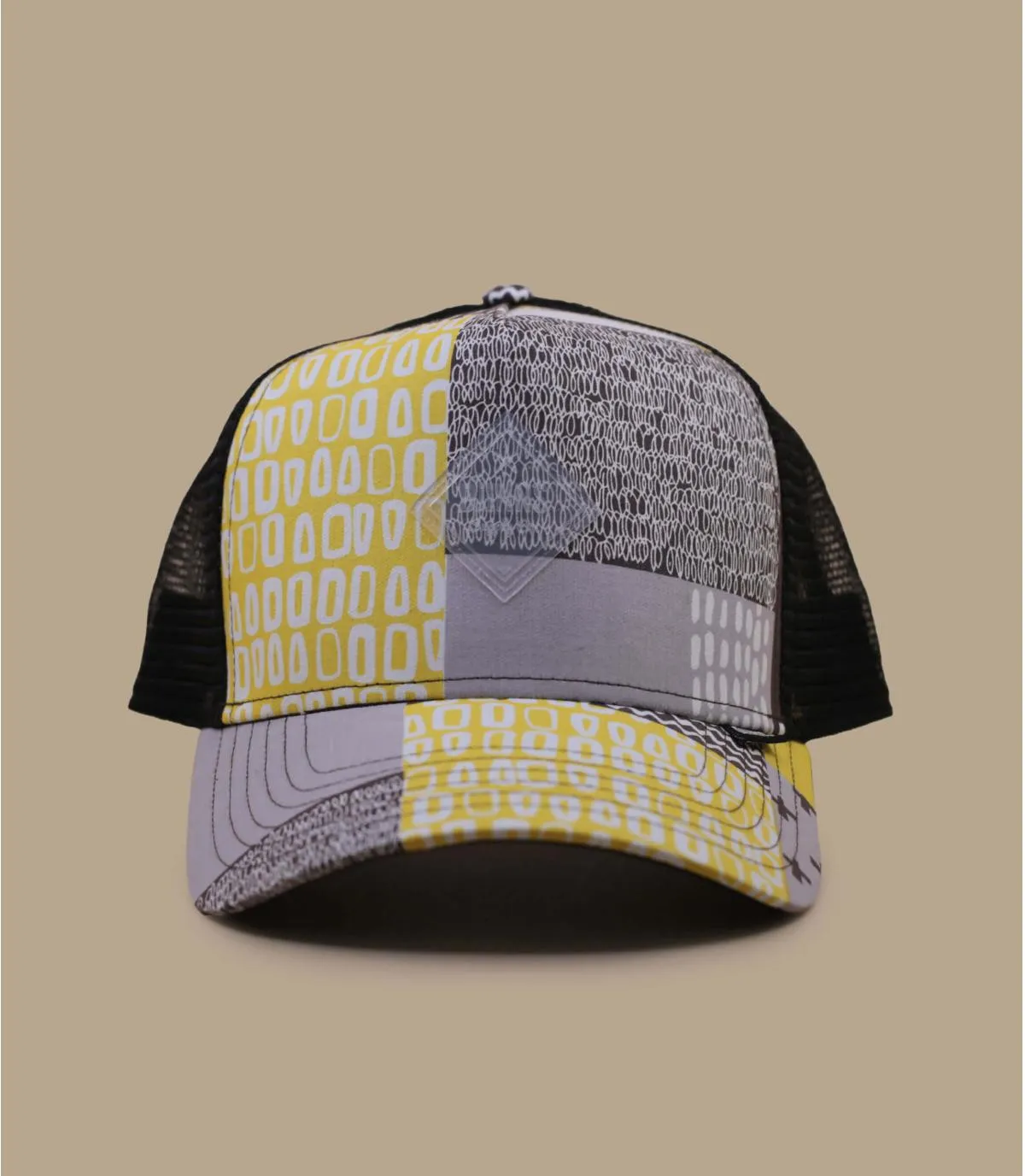 Cappello trucker grigio-bianco gialloCappellini HFT Summerpattern grey white yellow     