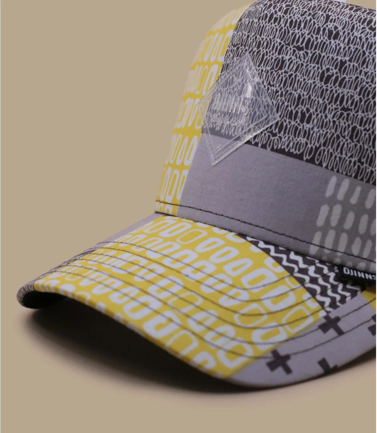 Cappello trucker grigio-bianco gialloCappellini HFT Summerpattern grey white yellow     