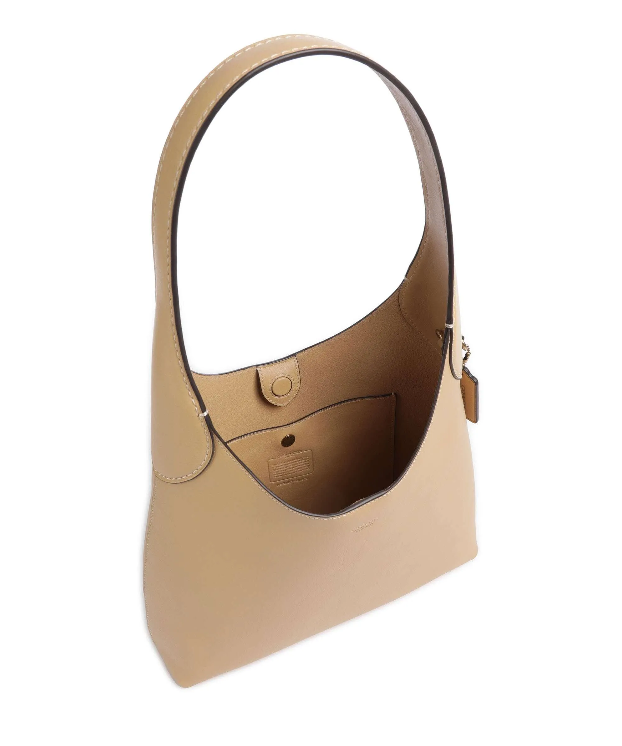  Coach Brooklyn 28 Borsa hobo pelle a grana fine beige  