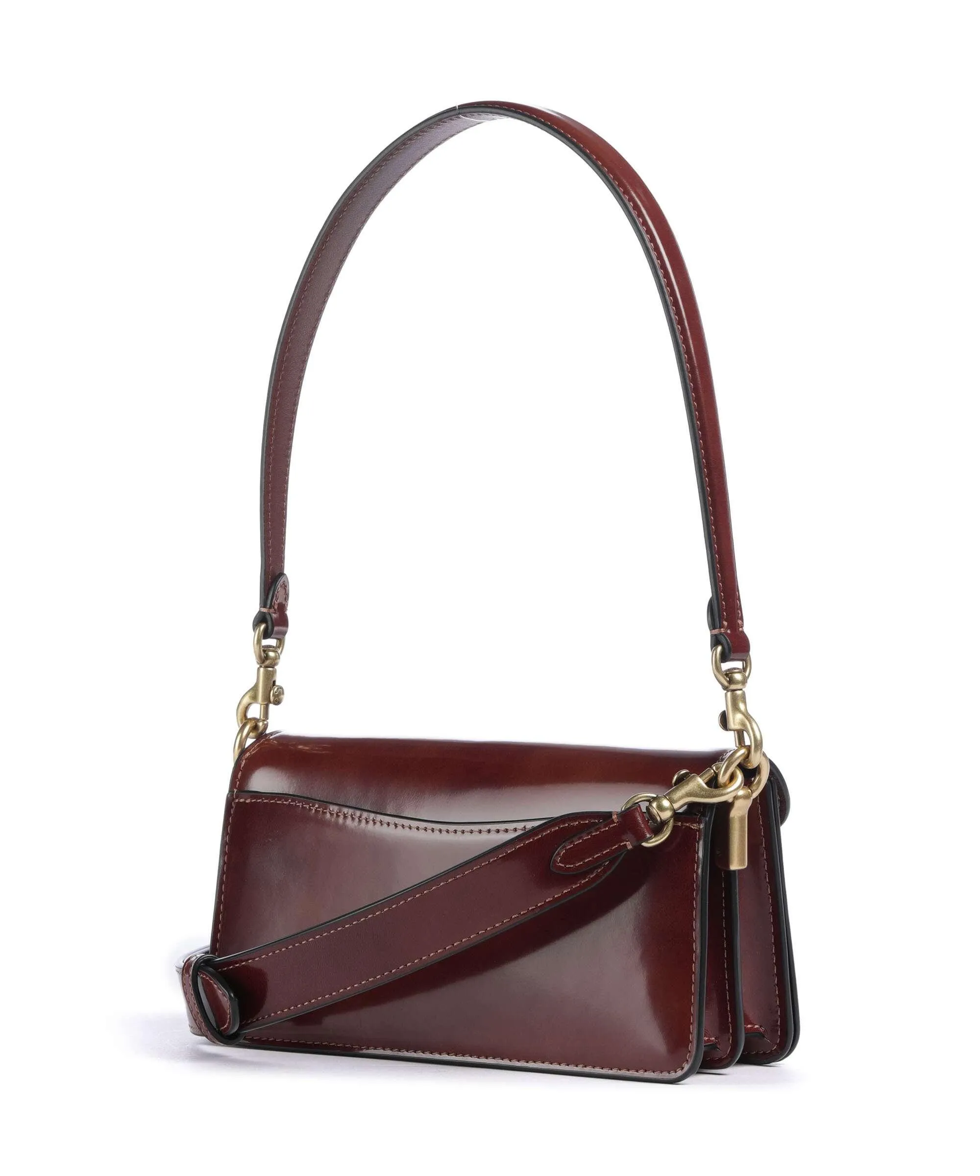  Coach Tabby 20 Borsa a spalla pelle di vacchetta liscia marrone rosso  