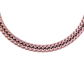 Collana con maglia groumette in acciaio Rose gold