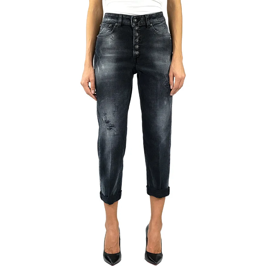 Eco Jeans DONDUP Koons Gioiello DP268B Nero Lavato con Rotture