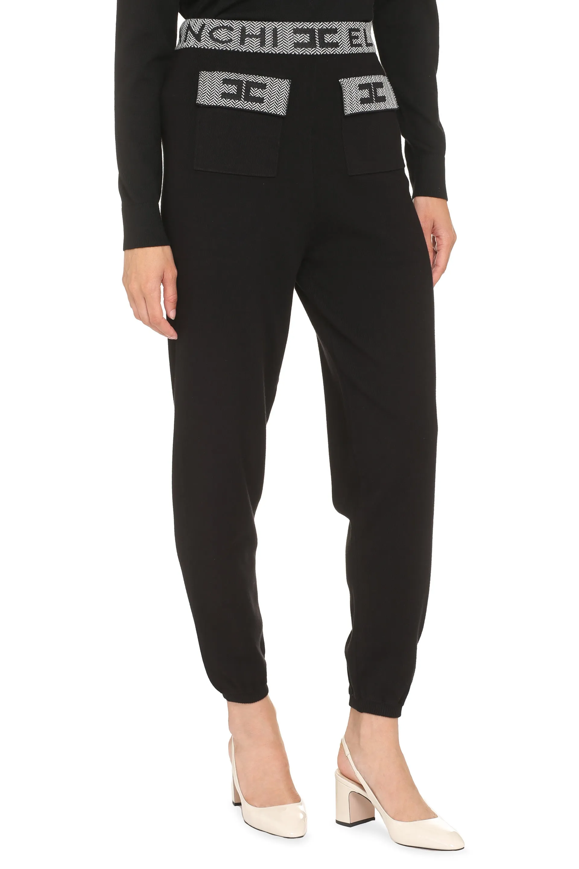 Elisabetta Franchi Pantaloni joggers in maglia