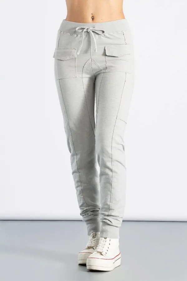 EVERLAST PANTALONE DONNA Pearl Grey cotone Fiammato