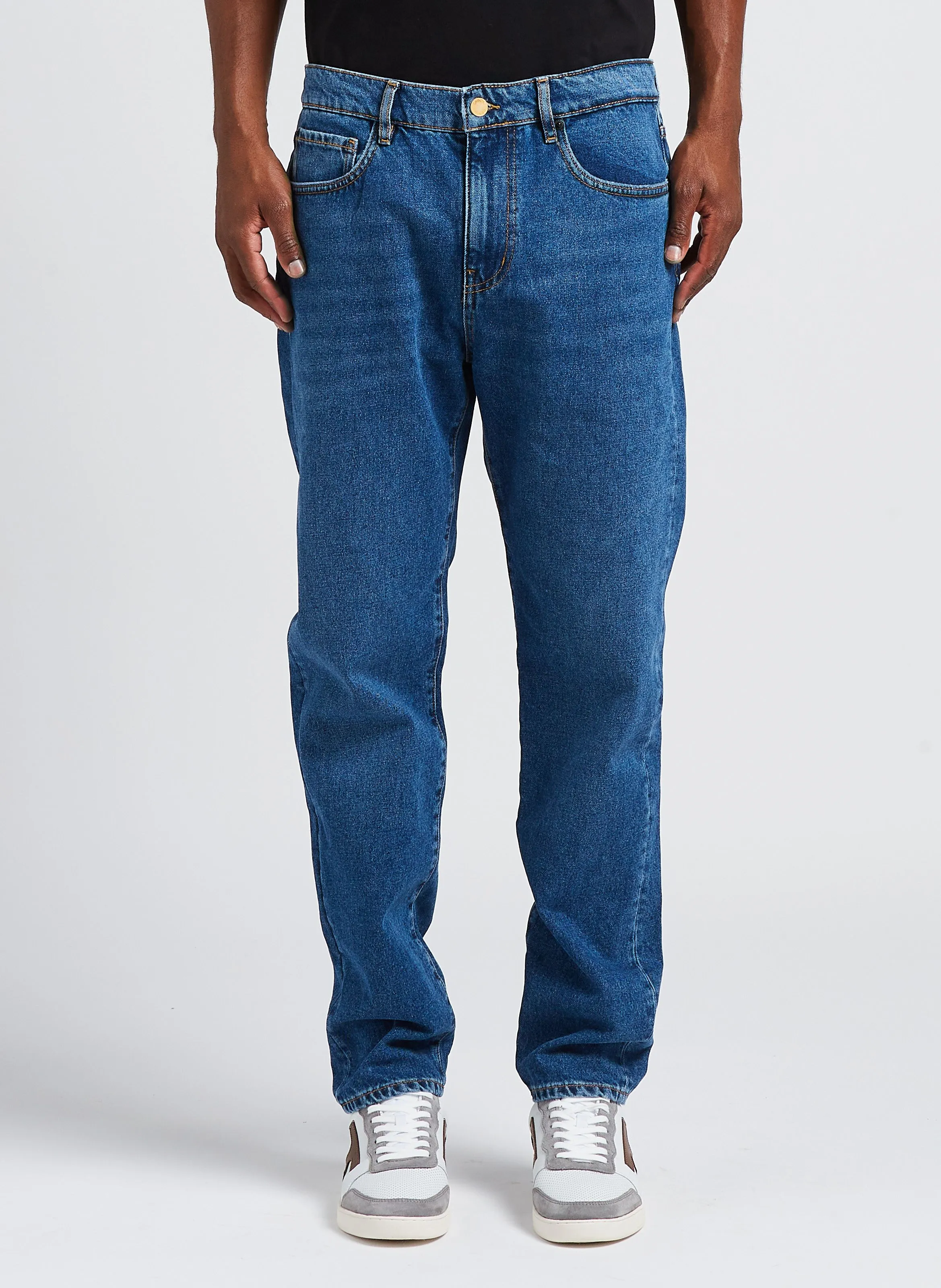  FAGUO   Jeans dritti in denim | Jeans stone-washed