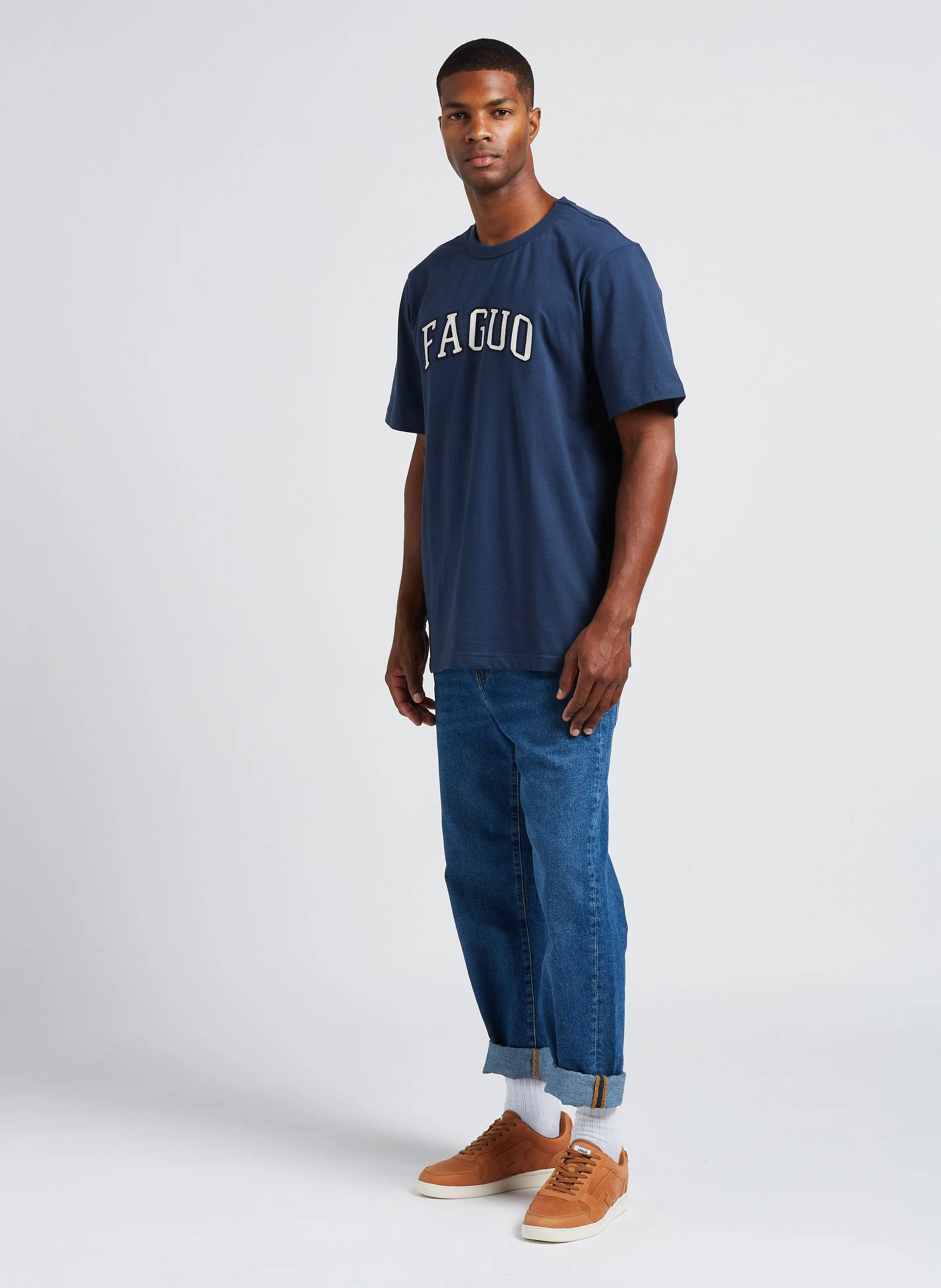  FAGUO   Jeans dritti in denim | Jeans stone-washed