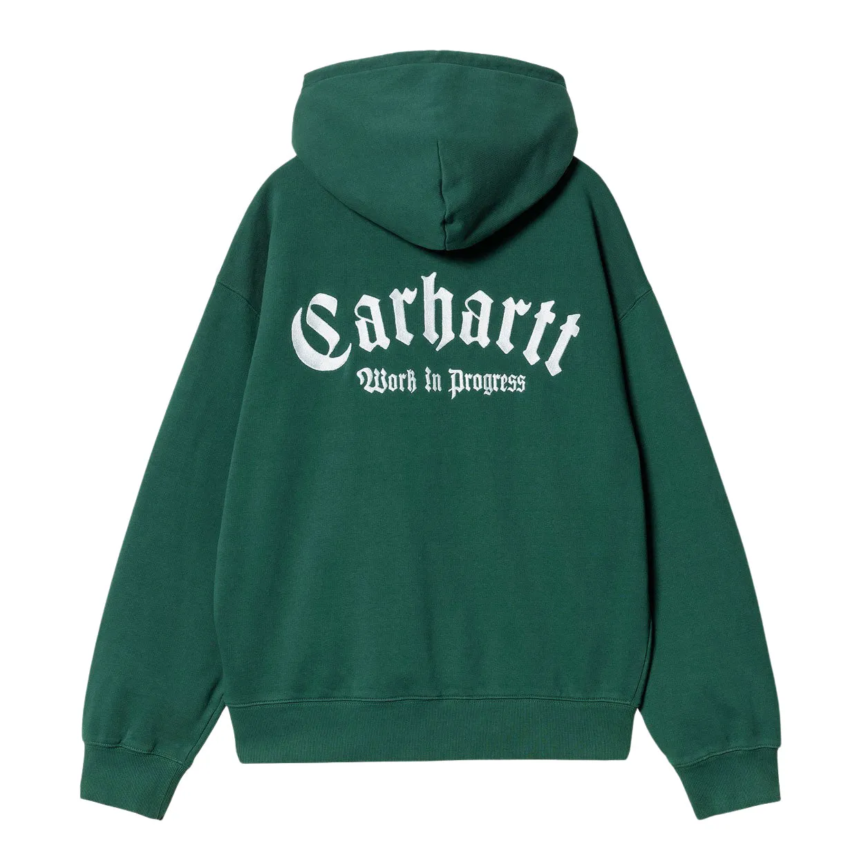 Felpa Uomo Carhartt WIP Hooded Onyx Script Verde