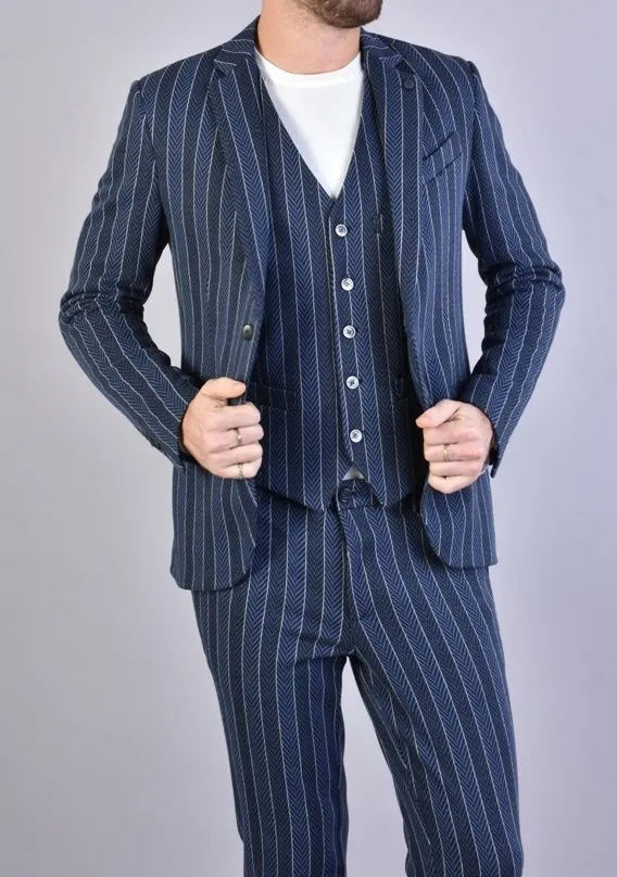 Giacca XAGON MAN Punto Milano Slim Fit in tessuto spigato disponibile con pantalone in coordinato su base Blu