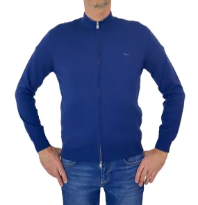 HARMONT&BLAINE maglione uomo full zip HRL080 030075 856 BLUETTE estate 2024