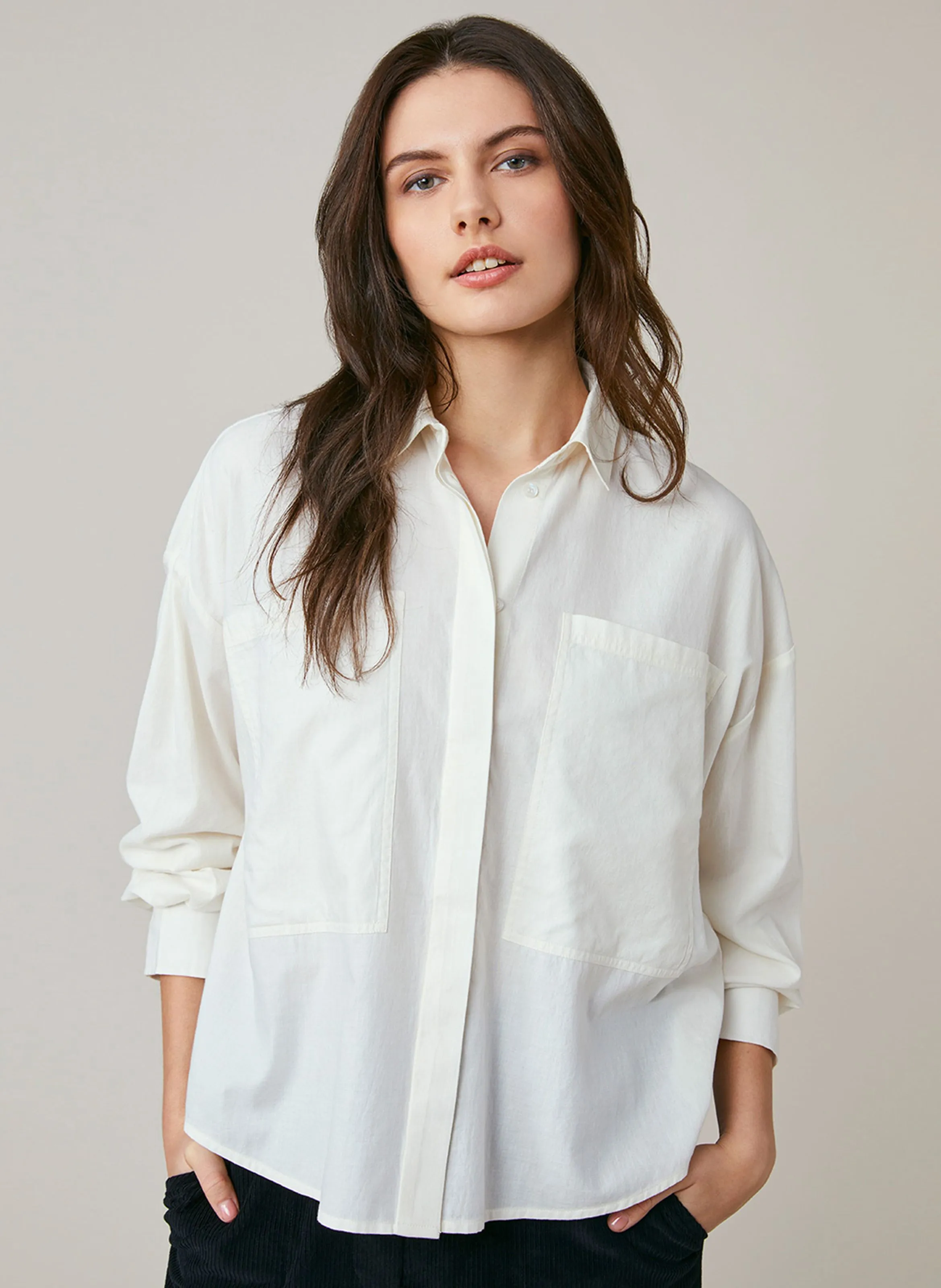  HARRIS WILSON   FIBY - Camicia oversize collo classico in cotone | Bianco