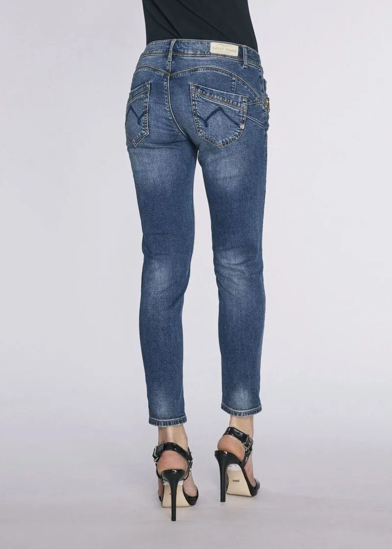 Jeans skinny con dettaglio gioiello