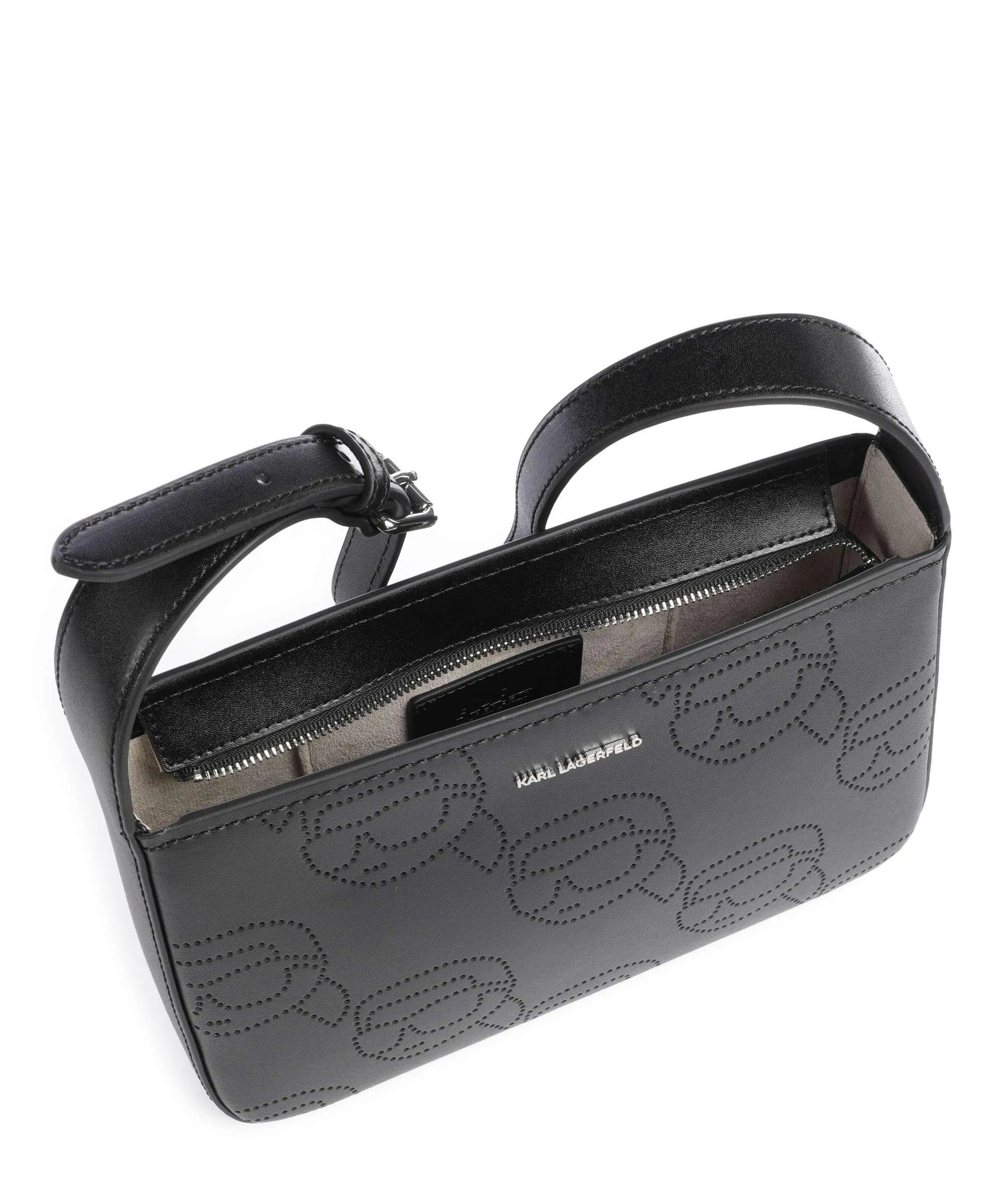  Karl Lagerfeld K/Ikonik 2.0 Borsa a spalla pelle di vacchetta finemente grana nero  