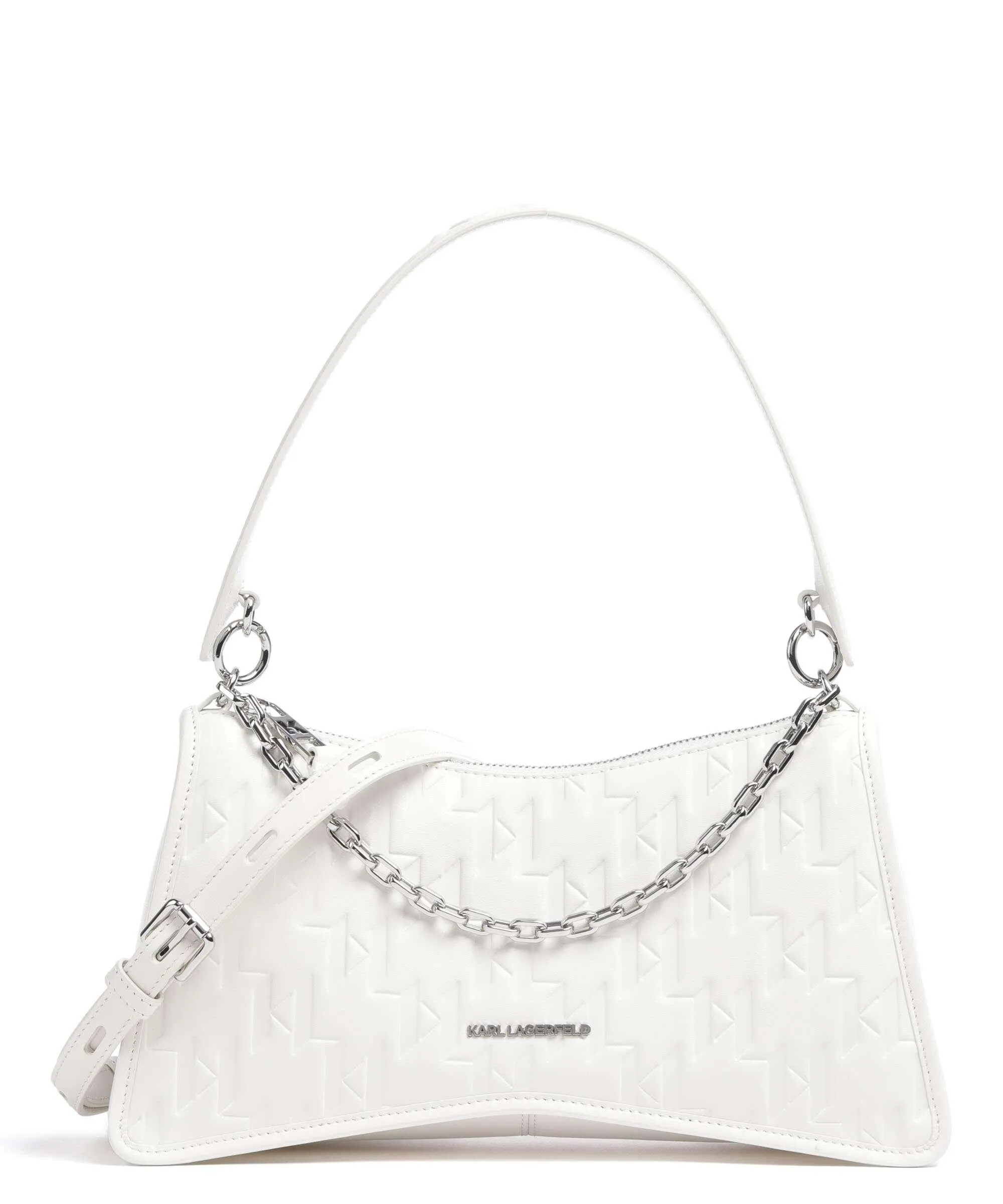  Karl Lagerfeld K/Seven Element Borsa a spalla pelle sintetica bianco  