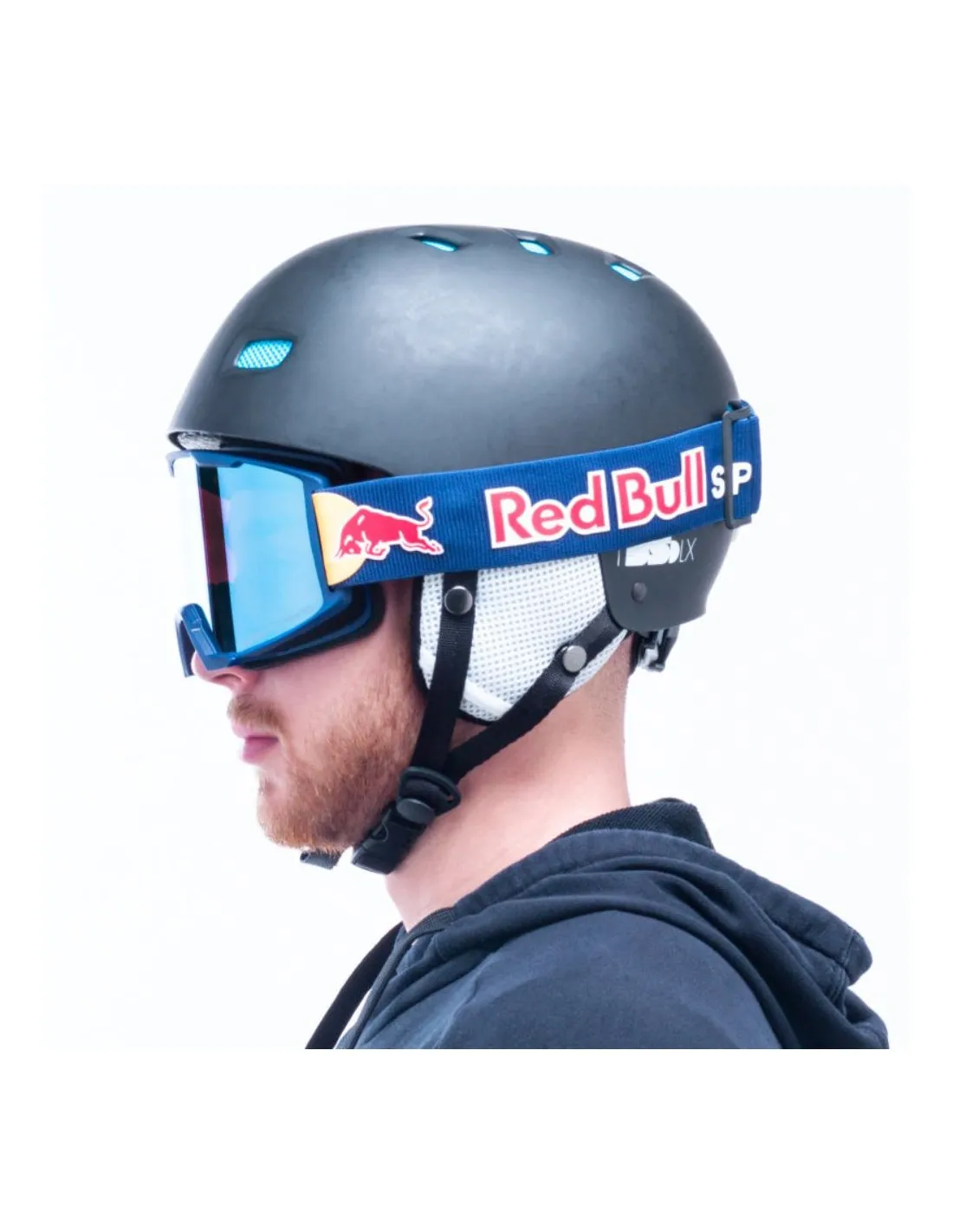 Maschera da sci Red Bull Solo blu scuro opaco / archetto blu