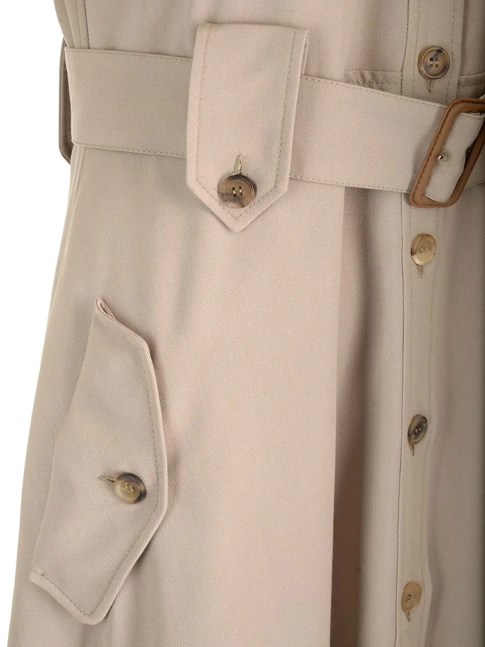   Miu Miu  Vestito midi in gabardina di lana  