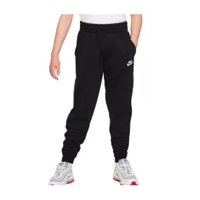 Nike Junior K Nsw Club Flc Jggr Lbr Blk/Wht Pantalone Felpato Nero Junior