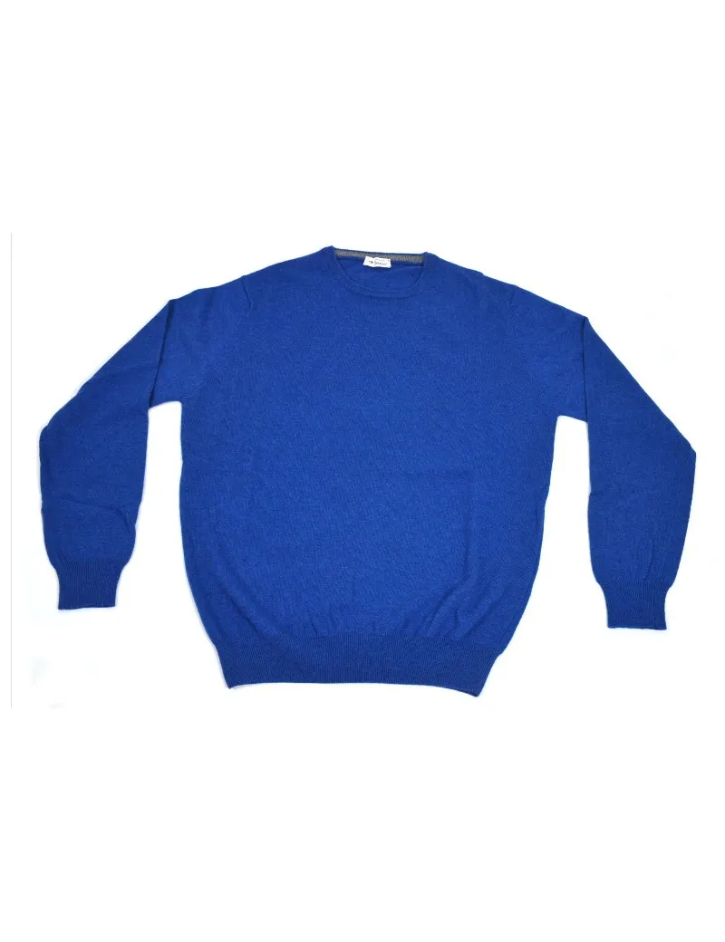 OFFICINA TESSILE maglia uomo girocollo azzurro taglie M L XL cashmere made in italy