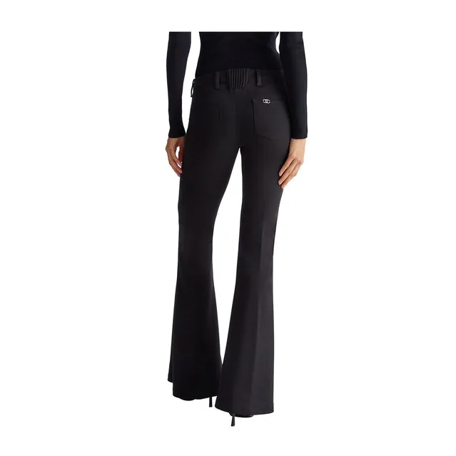 Pantalone Donna Flare Vita Bassa Nero Liu Jo