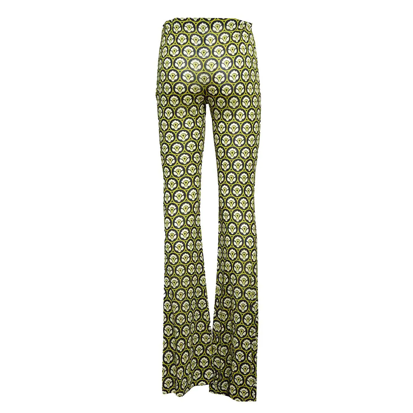 Pantalone flare in jersey verde stampato Etro