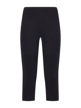 Pantalone pinocchietto in maglia denim - Nero