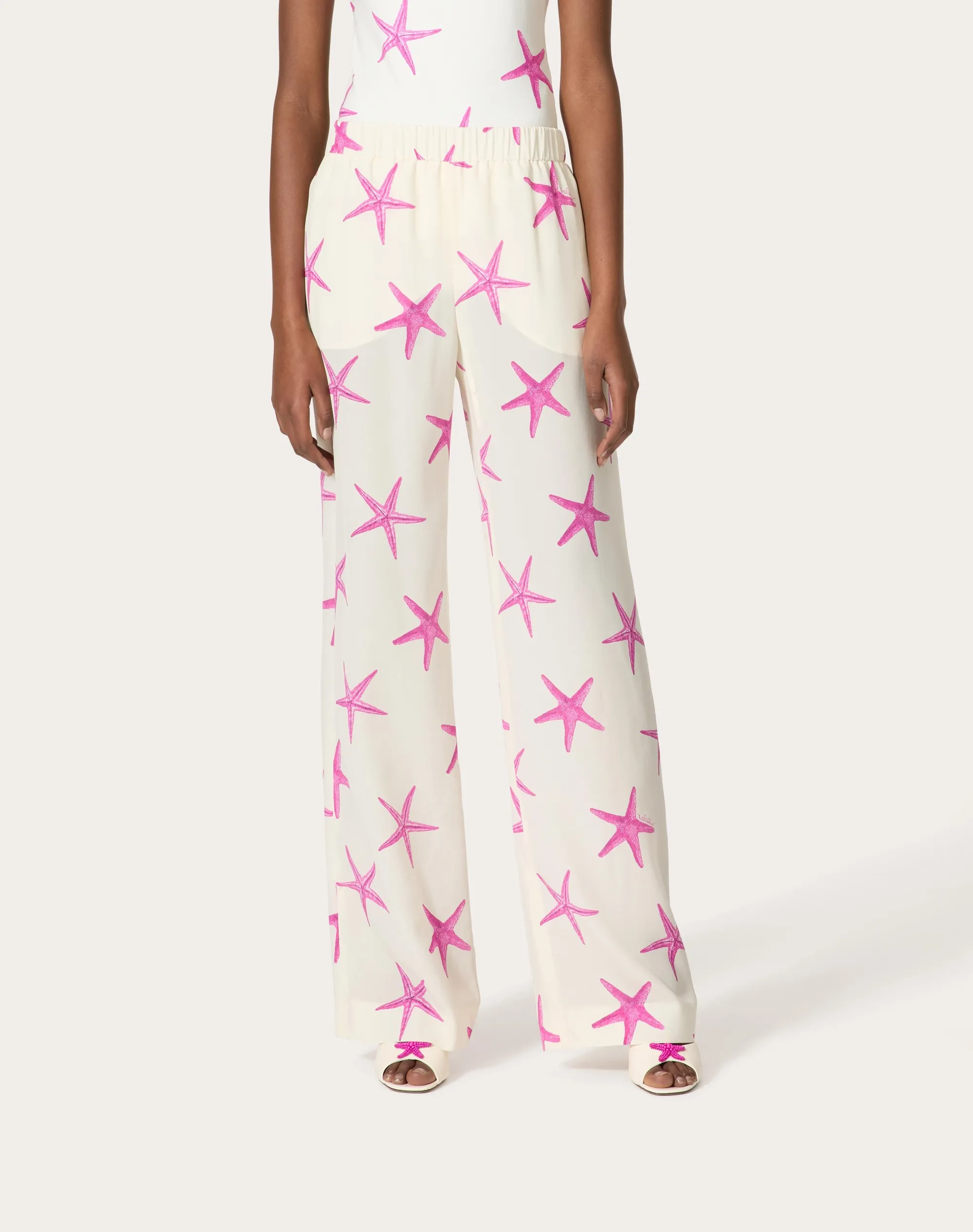 PANTALONI IN CREPE DE CHINE STARFISH