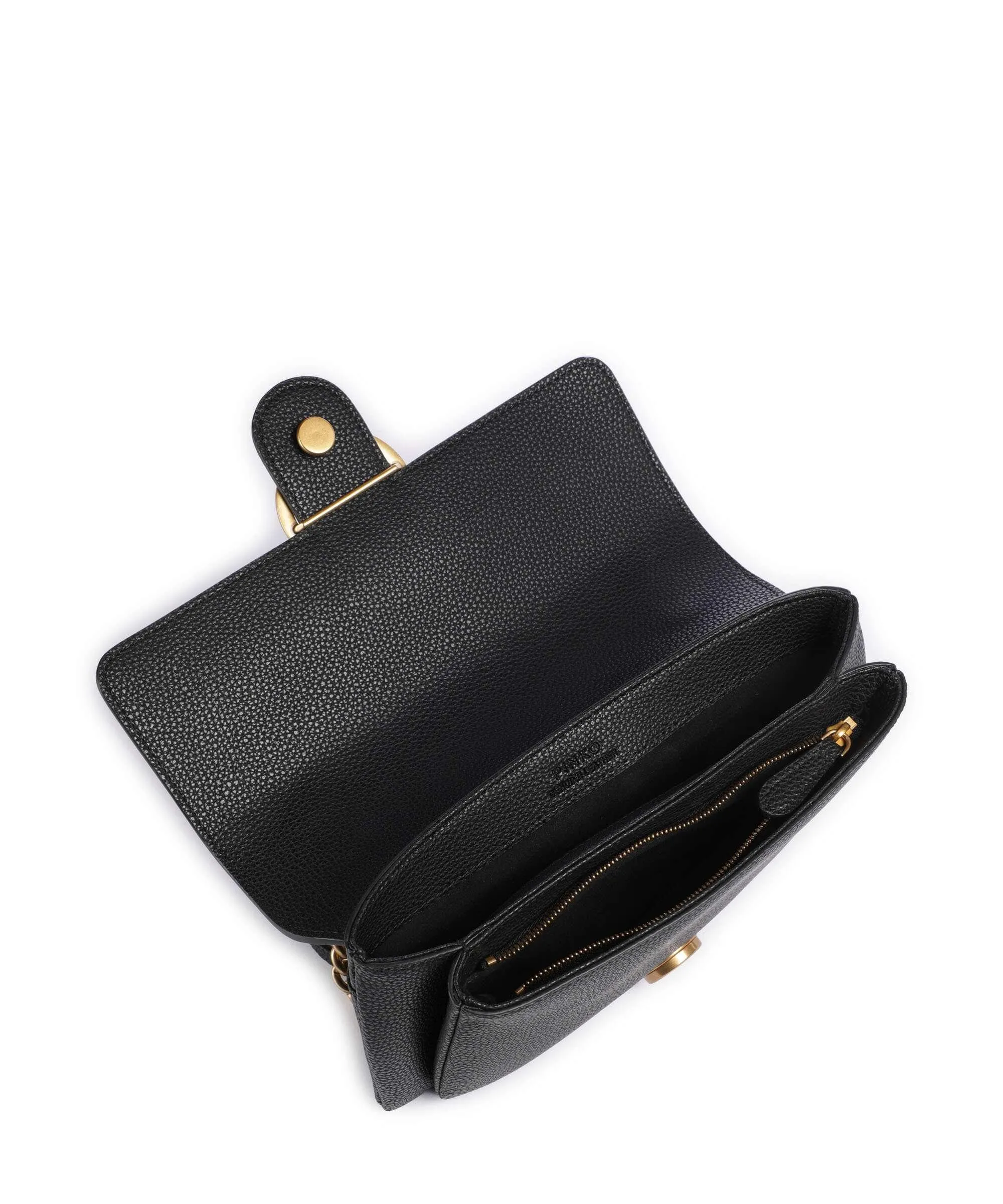  Pinko Love Soft Mini Borsa a spalla pelle granulata nero  