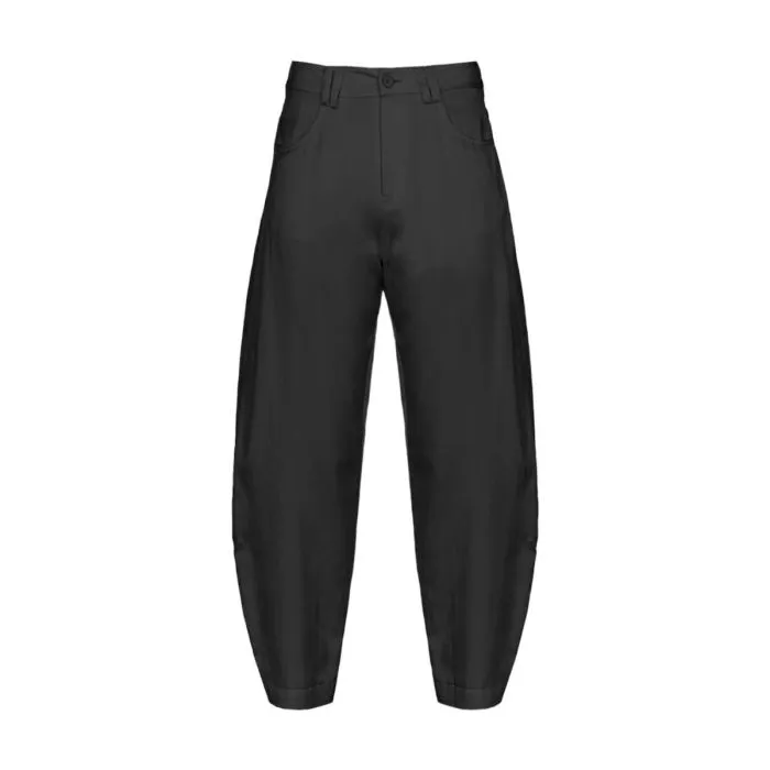 Pinko Pantaloni Barrel Leg Satin Nero