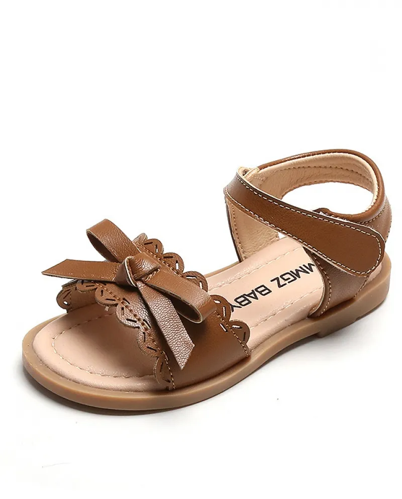 Ragazze Estate Suola Morbida Arco Pizzo Forma Bambini Principessa Scarpe Moda Sandali Casual