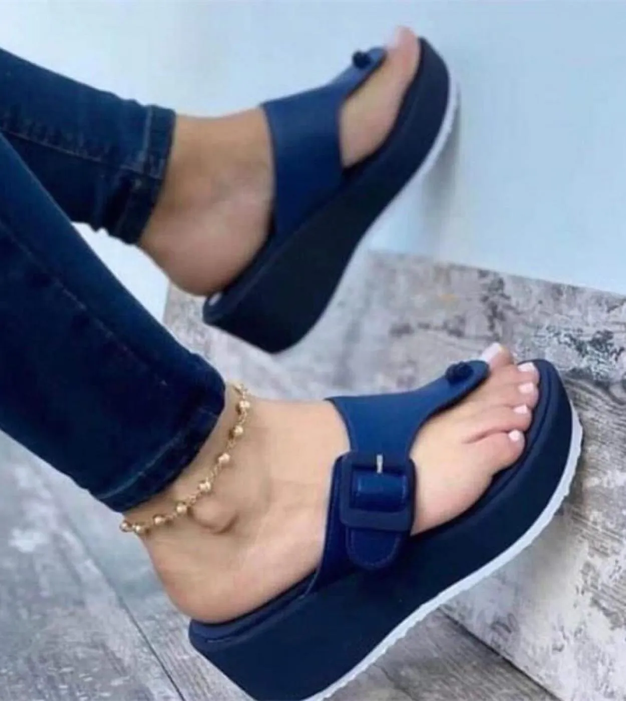 Sandali da donna scarpe estive piattaforma da spiaggia clip dita dei piedi cinturino con fibbia pelle Pu scarpe Casual da donna