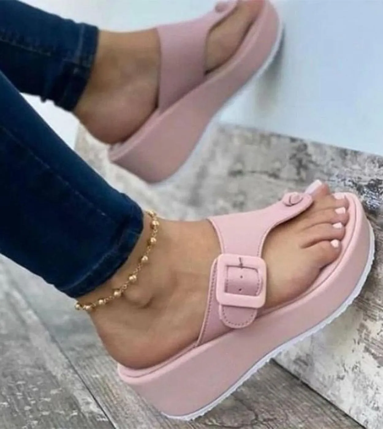 Sandali da donna scarpe estive piattaforma da spiaggia clip dita dei piedi cinturino con fibbia pelle Pu scarpe Casual da donna