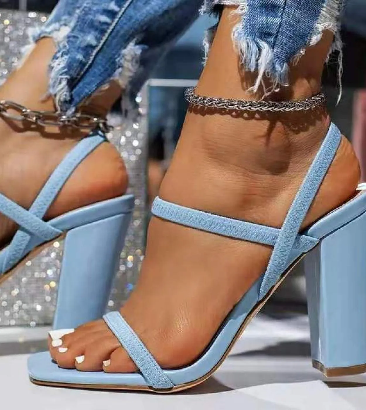 Sandali delle donne di Estate Peep Toe Tacchi Scarpe Con Femminile Sottile Con Tacchi Spessi Scarpe Per Il Tempo Libero Del Part