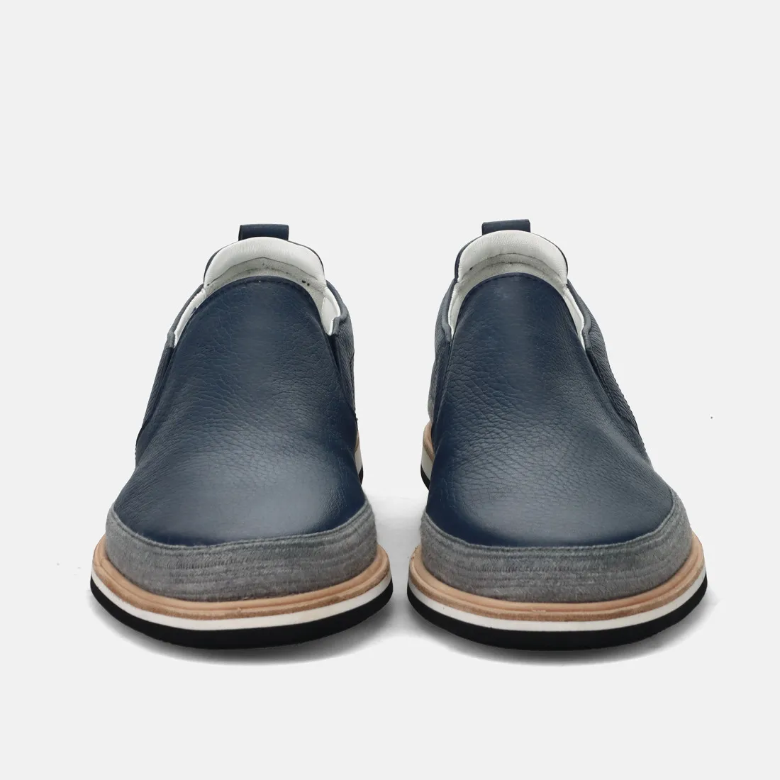 Sneakers slip-on Fabi Capri in pelle blu con fascia in corda