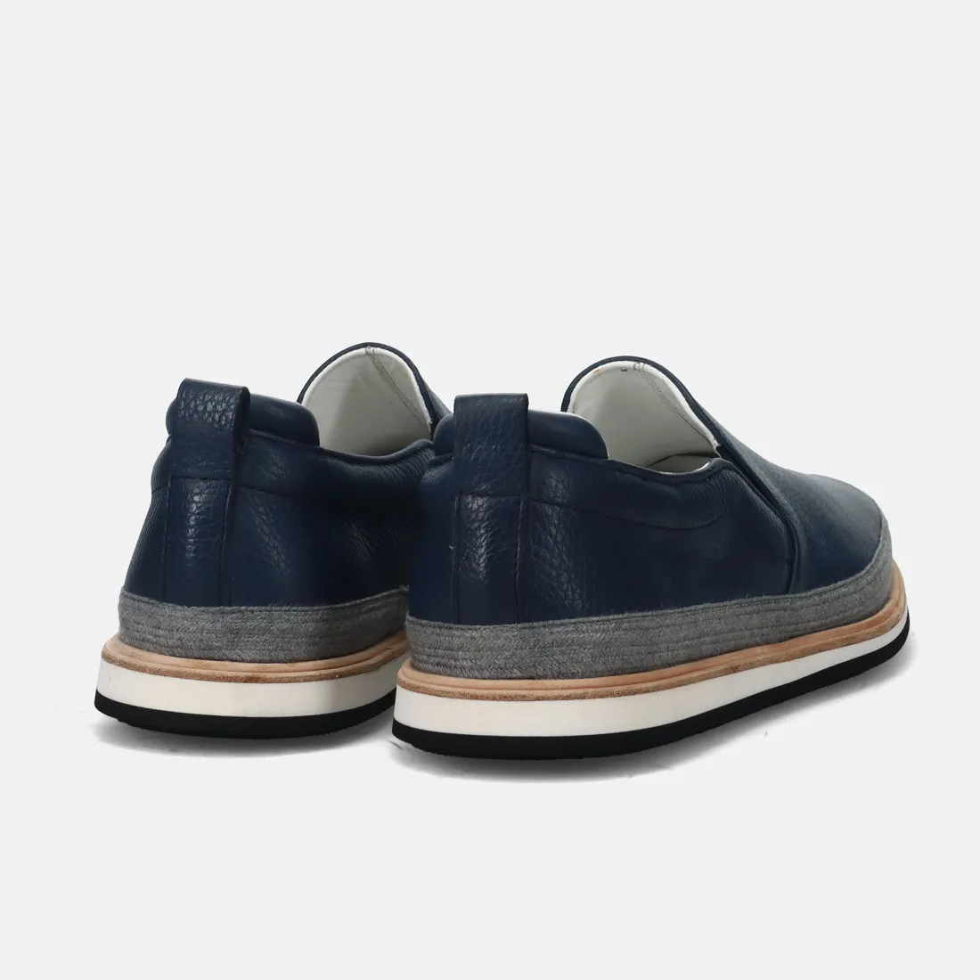 Sneakers slip-on Fabi Capri in pelle blu con fascia in corda