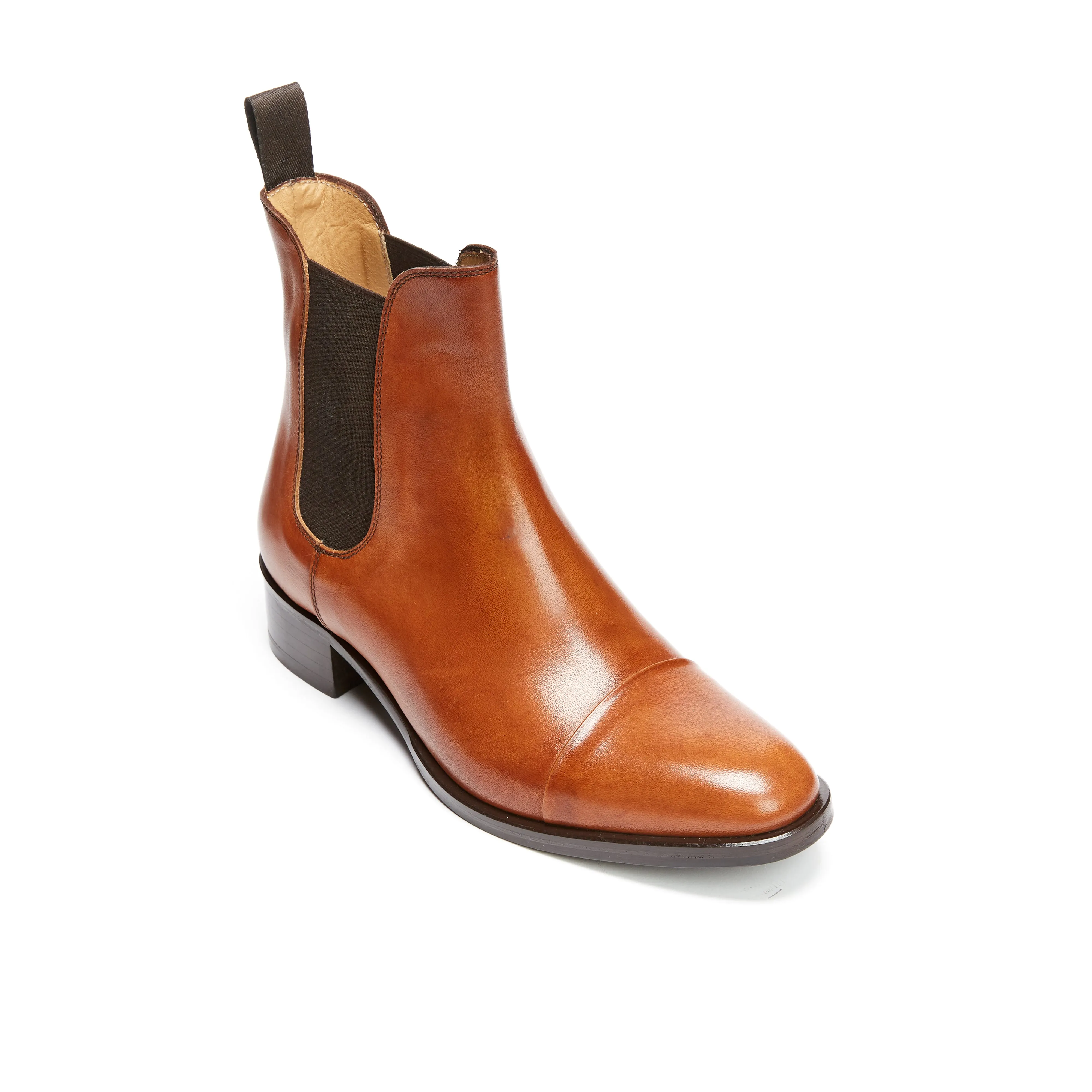 Straight cap chelsea boot tan brown