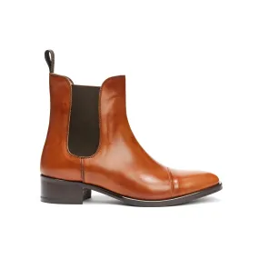 Straight cap chelsea boot tan brown