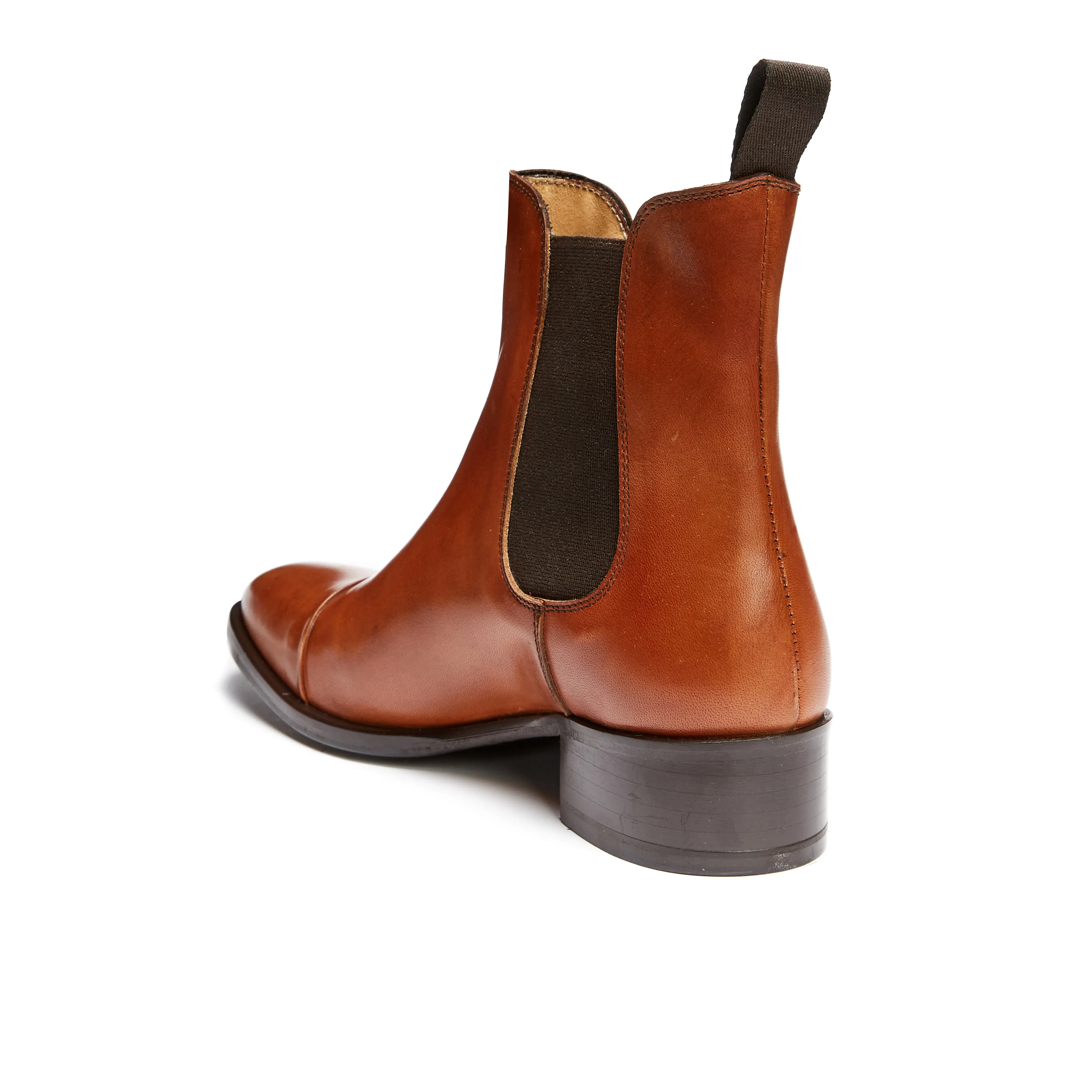 Straight cap chelsea boot tan brown