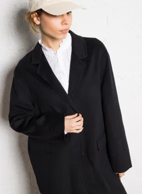  SUD EXPRESS   VEZKAL - Cappotto con revers in misto lana | Nero