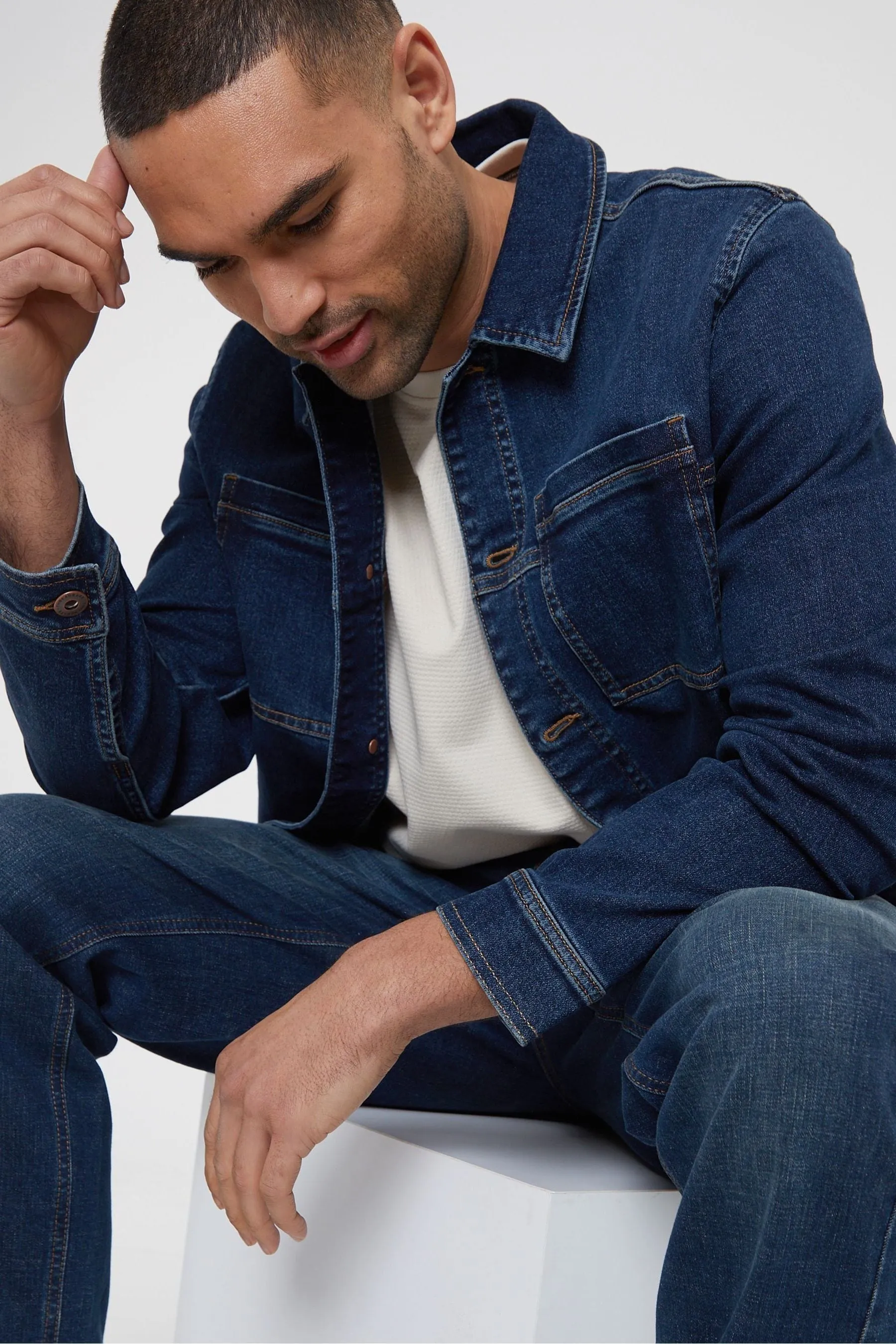 Threadbare - Denim - Giacca stile camicia lavaggio medio