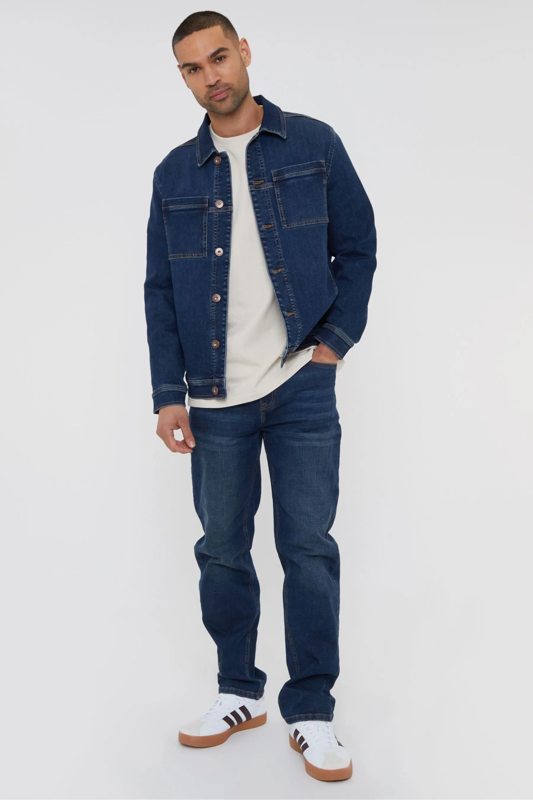 Threadbare - Denim - Giacca stile camicia lavaggio medio