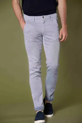 Torino Style pantalon chino homme en twill de coton et lin slim